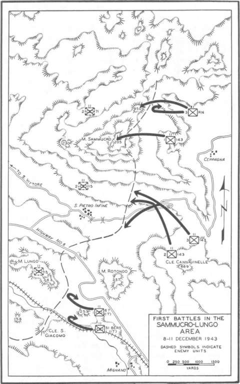 <p class='eng'>First battles in the Sammucro-Lungo area. 8 - 11 December 1943.</p>