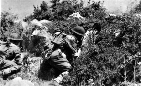 <p>Soldati polacchi in azione sullo <i>Snake's Head Ridge</i> tra intrighi di rocce e vegetazione.</p>