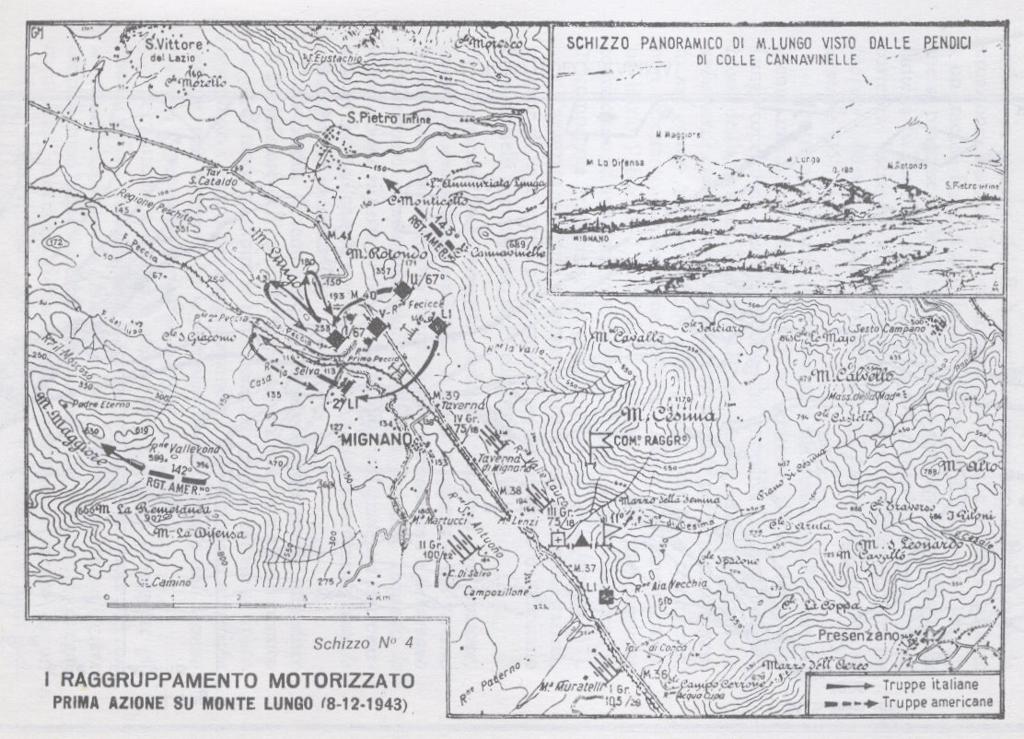 <p>I RAGGRUPPAMENTO MOTORIZZATO - Prima azione su Monte Lungo (8-12-1943).</p>