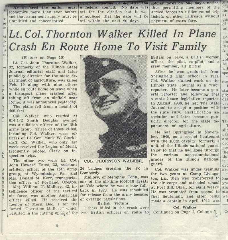 <p class='eng'>Obituary Lt. Col John Thornton Walker (pg. 1).</p>
