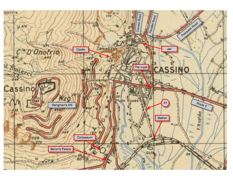 <p>Foglio Cassino-Piedimonte, Italia 1:25.000, 2 Korpusu Polskiego.</p>