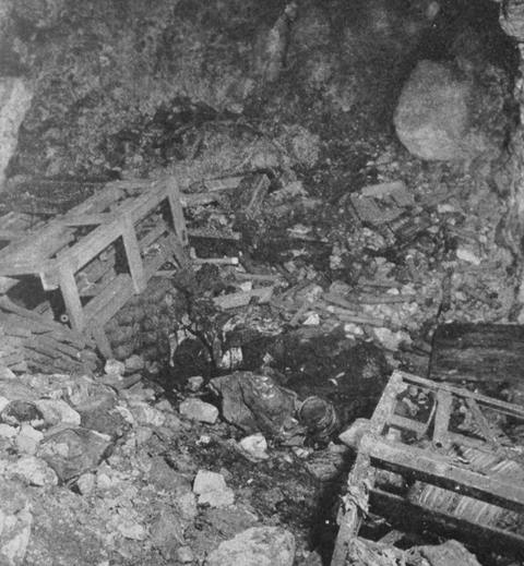 <p>L’interno di una cantina utilizzata dai paracadutisti tedeschi.</p>